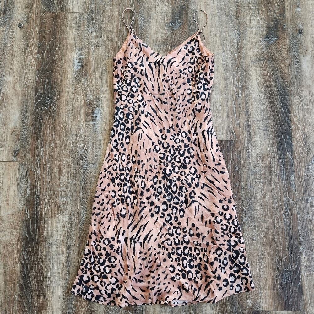 Paige Cicely Silk Faded Leopard Print Slip Dress Size XS NWT Sleeveless Knee - Picture 7 of 12